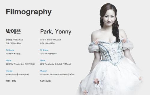 wonderfacts: Yenny, Yubin, &amp; Lim profile on jypactors.com (via wgworldcafe)