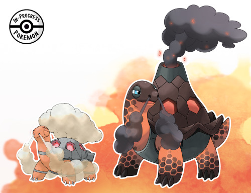 inprogresspokemon:Tortuya (Torkoal evolution)Furnace PokémonType: Fire, SteelSize: 4'9&quot; | 750 l