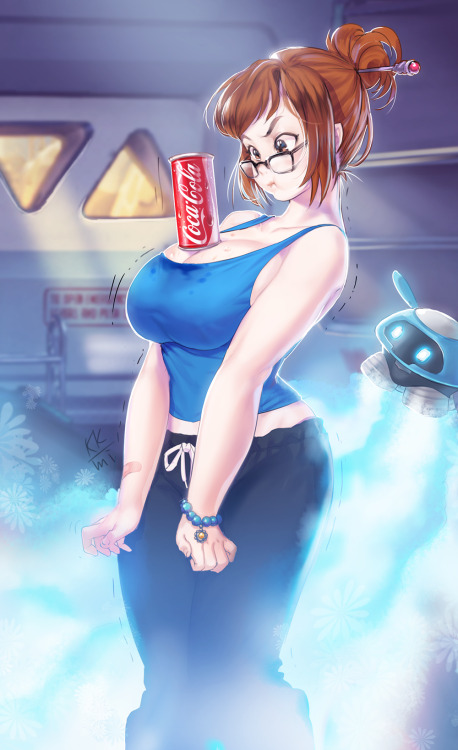 2dlewd:   Freeze!Don’t move! Overwatch mei by artist KKMI (@camakkmi)   cutie mei~ <3