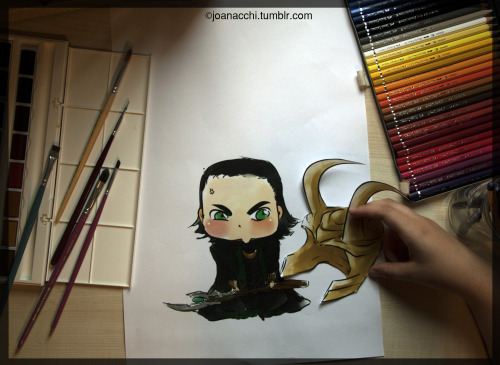 joanacchi:Loki does not like it when people mess with his Helmet.The last illustration is available 