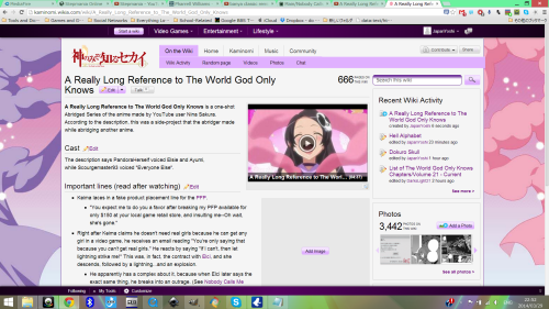 japanyoshi:  So I just accidentally made the 666th page on the Kaminomi Wiki.