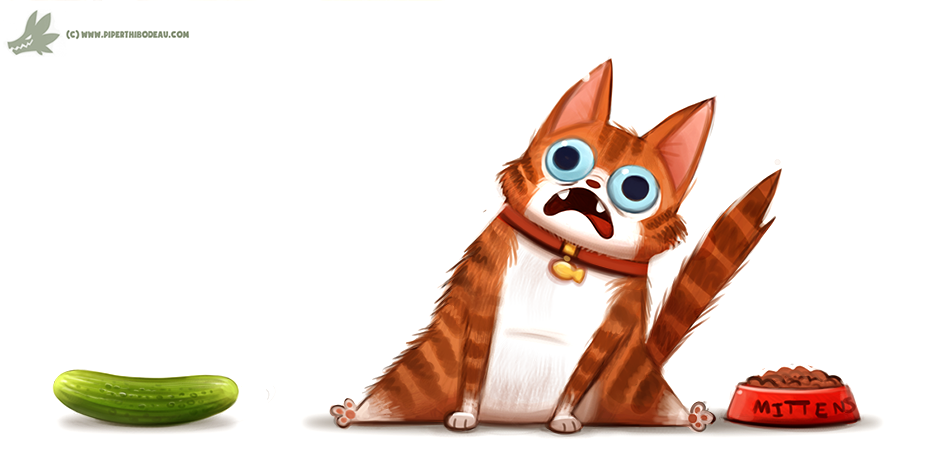 cryptid-creations:  Daily Paint #1095. Cats VS. Cucumbers by Cryptid-Creations  Time-lapse,