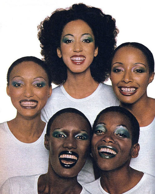 1974Pat Cleveland, Lee Nils, Aitize, Grace Jones, MarankaElle Magazine