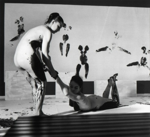 obtuseboy:“Anthropometries of the Blue Epoch” Performance piece.March 9, 1960Yves Klein.-“Blue…is be