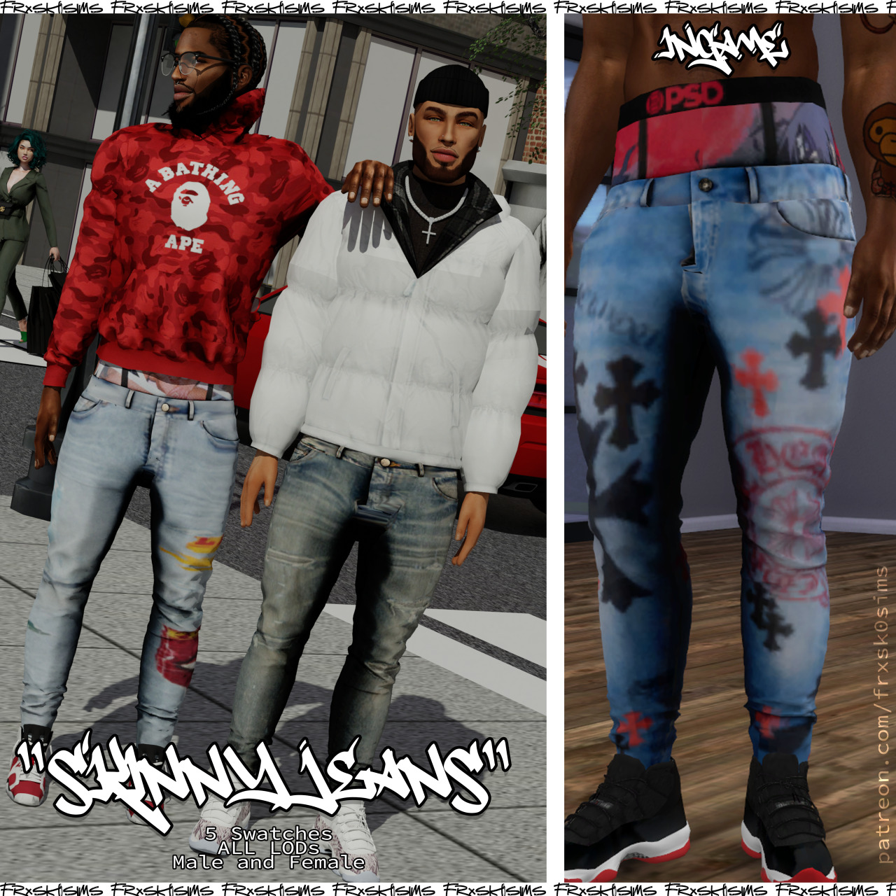 urban cc finds ♡ : frxsk0sims: Sagging Skinny Jeans Hey everyone!...