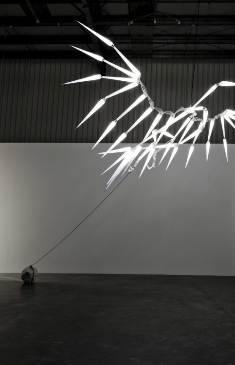 myampgoesto11: Adel Abidin: Al-warqaa (2013) Suspended light-based sculpture tightened to a customiz
