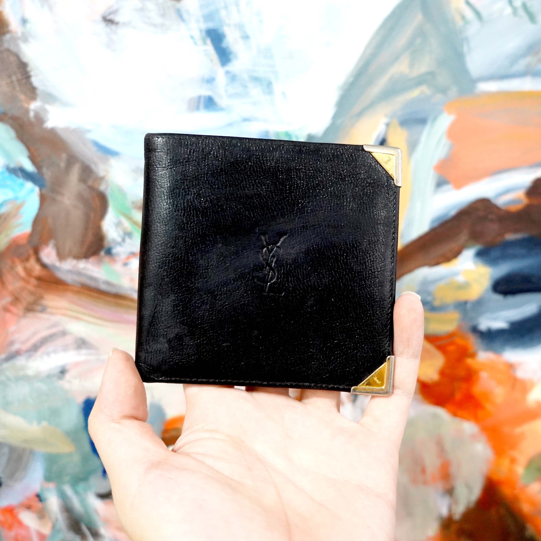 Buy Free Shipping [Used] SAINT LAURENT Leather Origami Tiny Wallet