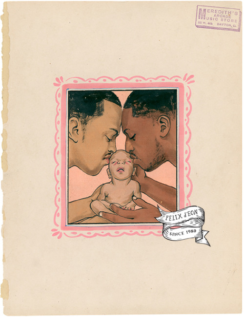 felixdeon: Father’s day is just around the corner, so here are a couple of paintings of gay dads with their babies. Celebrating the queer family on fathers day. They are both available as prints in in my etsy shop. Saturday MorningFathers Love 