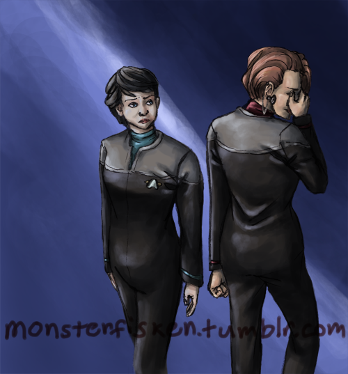 Gift for @holodungeon who wished for Ezri/Kira, pining. Oh, I can go on about how much I love their 