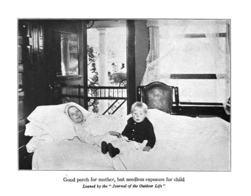 the-two-germanys:  Good porch for mother, but needless exposure for child.Home Care of ConsumptivesR