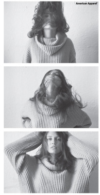 americanapparel:  Erin in the Oversized Fisherman Turtleneck by American Apparel. 