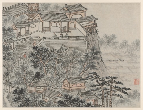 Twelve Views of Tiger Hill, Suzhou: The Five Sages Terrace, Shen Zhou, after 1490, Cleveland Museum 