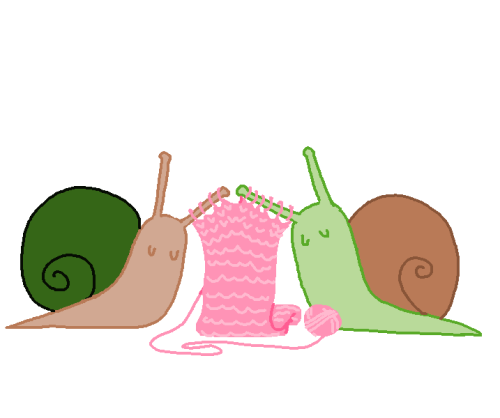 dearsnails: sknitting (snail knitting) is at LEAST a two snail job!!