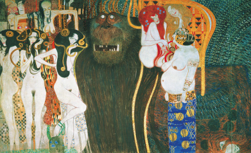 The Beethoven Frieze ,The Hostile Forces   -   Gustav Klimt  , 1902Aus