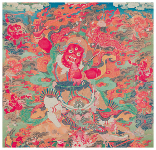 Begtse, 18th C -19th C. Tibet. Color and gold on cotton cloth.