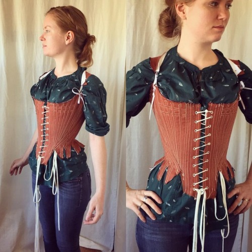 Proof of concept. Stays taken directly from the 1790 stays in the Jill Salen book. Boned entirely wi
