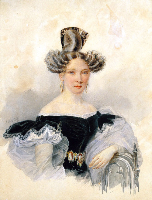 Portrait of Princess S. Lvova by Alexander Brullov, 1830s