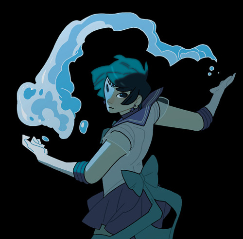 scifigrl47:meredithmcclaren:Sailor Mercury belongs to Sailor Moon . Artwork by Meredith McClarenAlwa