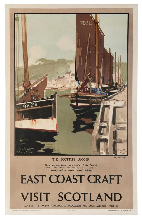 Vintage Scotland travel poster for the London and North Eastern Railway (LNER) ca. 1930s.  Artwork b