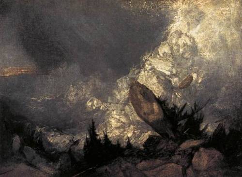 centuriespast:TURNER, Joseph Mallord WilliamThe Fall of an Avalanche in the Grisons1810Oil on canvas