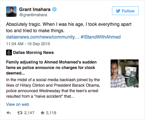 huffingtonpost:  Hillary Clinton, NASA Scientist Rally Around Muslim Teen Arrested
