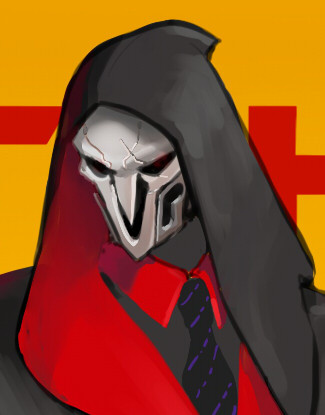 elapuse:  Overwatch doodle! (head canon: McCree and Reaper do tango dance-offs 