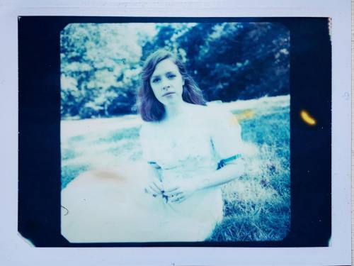 Mia in her amazing handmade wedding dress today. @miaxart #mamiyarz67 #polaroid80 #expired — view on