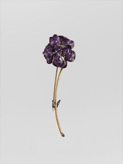 heaveninawildflower: Pin (American, circa 1890). Gold, diamond, and enamel  by Tiffany &amp; Co. (1837–present). Image and text information courtesy The Met. 