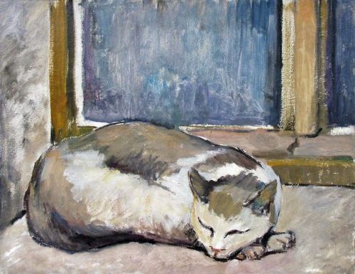 Ivan Nenov (Bulgarian, 1902 - 1997). A cat.[Bulg.: Иван Ненов. Котка.]