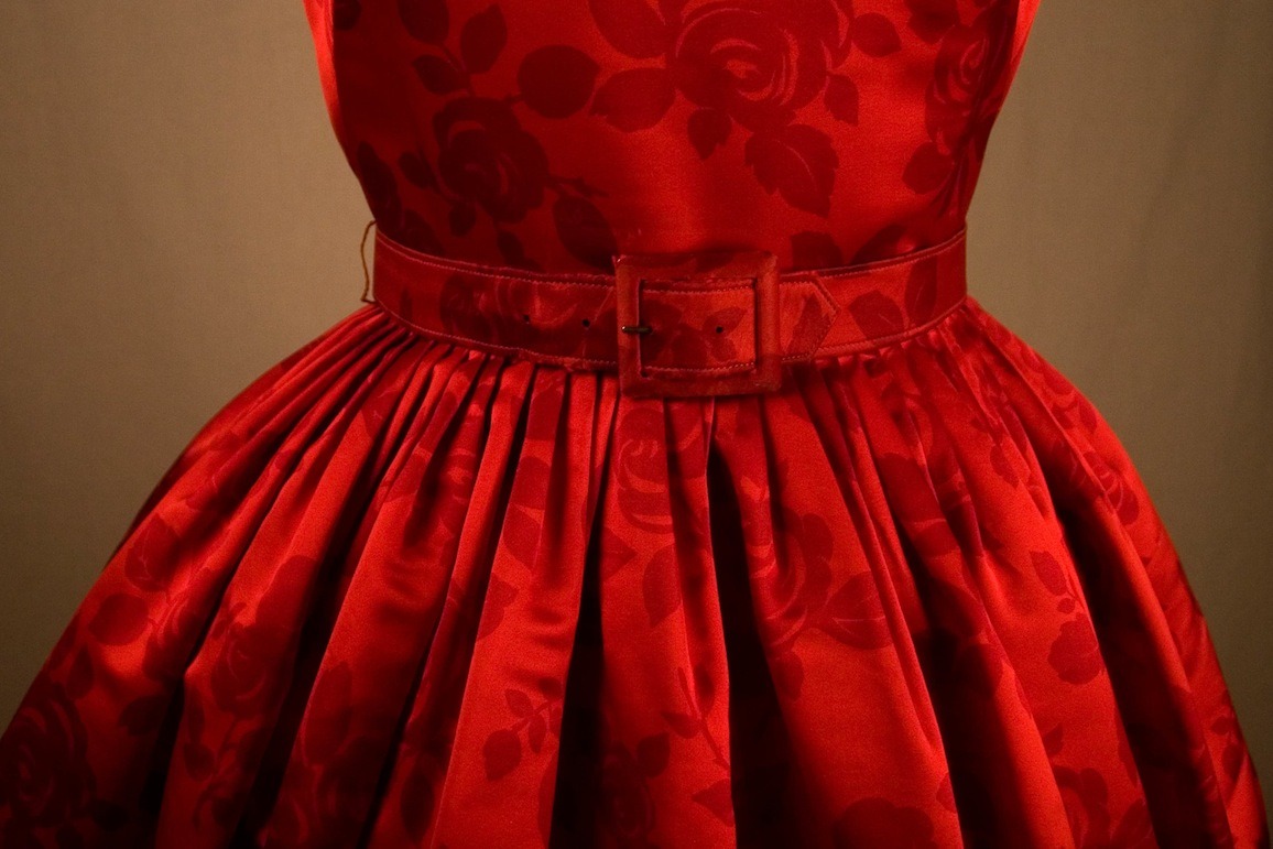 ephemeral-elegance:  Rose Printed Dress, ca. 1950s Purchased from That Shop, Chicago