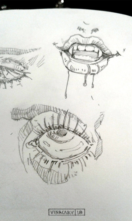 Couple eye sketches from a while back (plus a bonus bloody mouth). Lusty eyes, bored eyes, rotting e