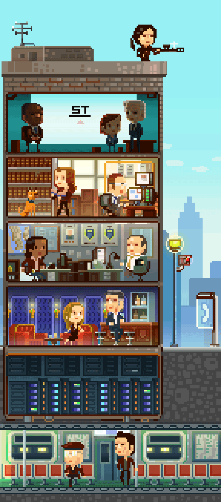 charsiewspace:  The POI Tower… and Reese has shiny hair. 