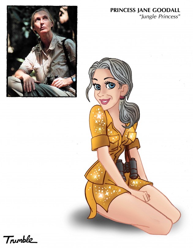 bitch-media:  An artist puts the Disney princess filter on real life role models. 