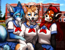 Furrywolflover:  Sailor Fuku - By Kero_Tzuki_   I Want To Go To That School.