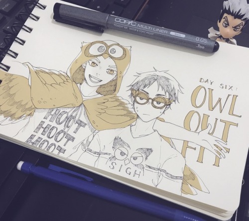 #bkaktober day 6: owl outfit and day 7: shota! missed day 6 yesterday so double prompts for me today