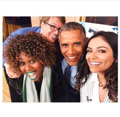 edwardspoonhands:bethanymota-news:@bethanynoelm: Thank you for having us Mr. President! You guys can