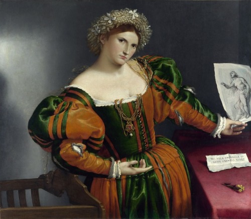 justineportraits:Lorenzo Lotto        Portrait de Dame en Lucrèce     1533