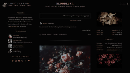 glenthemes:Theme [14]: Bloodlust by glenthemes♰ ─── preview / code / guide / credits 。BLOODLUST is a