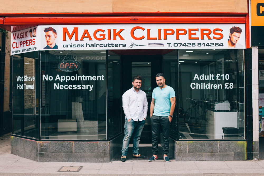 Aram & Andrew. Magik Clippers. 34 Magdalen Street.