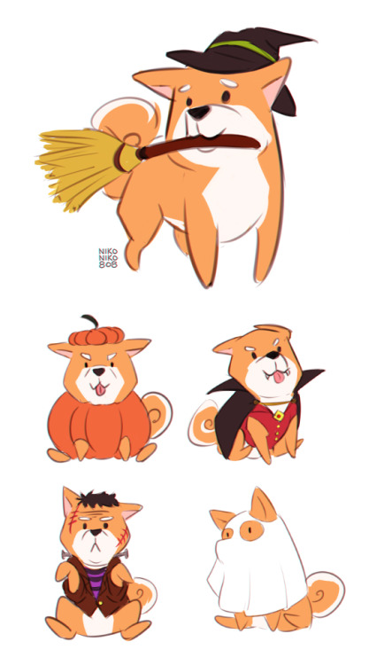 nikoniko808:  spoopy shibes for the spoopy season patreon | redbubble  