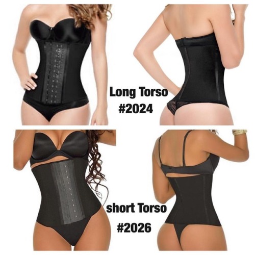 Short torso and long torso waist trainers available for our ladies . Long torso is 12in long cocers 