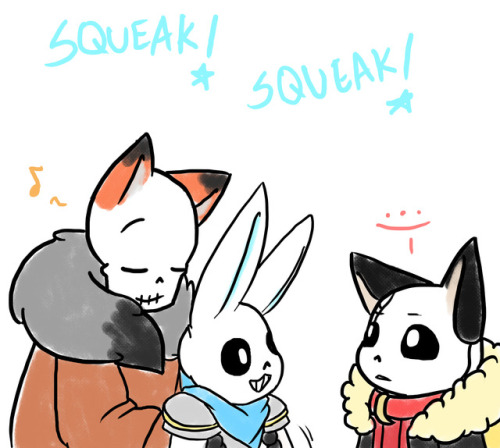 owosa:  more like sleepy big brothersfellWolves by @sanspar / bunny!blue and fox!papy idea by @keksbela Part 3 / 5 
