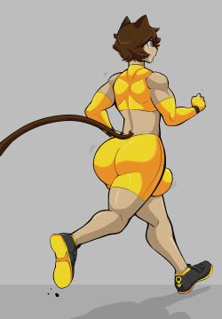 laser-request:A drawing of Roki jogging.[Regular