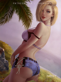 shurakrgt:  Android 18 from Dragon ballI tried little soft style this time, rather then high contrast, sharp.Let me know, how you like it.As for her original dress will be as an alt.NSFW and Alt available.https://www.patreon.com/posts/22882675