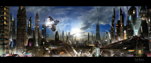 thecyberwolf:  Futuristics City - Concept Art  by Scott Richard (Rich35211) Website - CGHUB - Facebook 