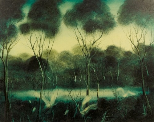 Birds in a Swamp   -   Kevin Charles “Pro” Hart, 1973. Australian, 1928–2006 Oil on board, 60 x 75 c
