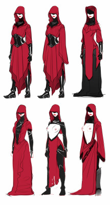 Something different today. Trying to design a sexy faceless cultist lady. 