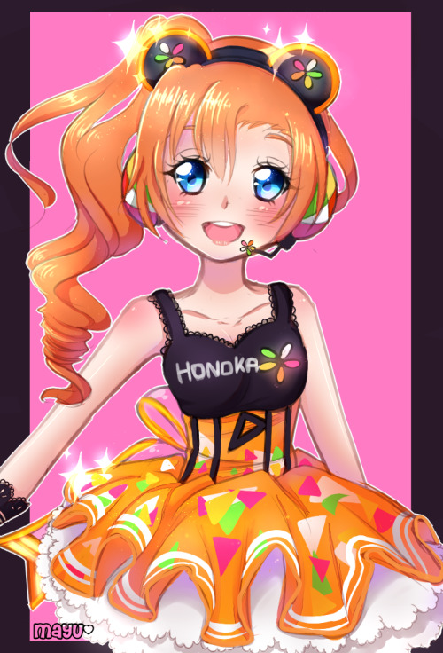 xmayuu:  Honoka from “Love live” or “School Idol” ! <33 Deviantart link - http://fav.me/d940953   One of the first artists I ever commissioned, her art has a really cute look to it, and a great friend c: