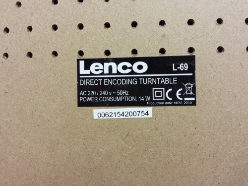 Lenco L-69 Direct Encoding Turntable, 2012. Not to be confused with Lenco L69.