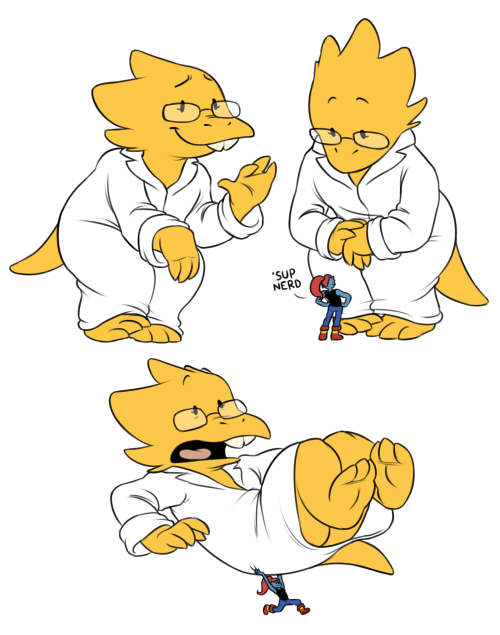 scarfofsilver:  I didn’t realize how much I needed giant Alphys until now. SHE’S JUST A BIG DORK LOOK AT HER 